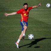 Juanfran Torres en un entrenamiento de la selección