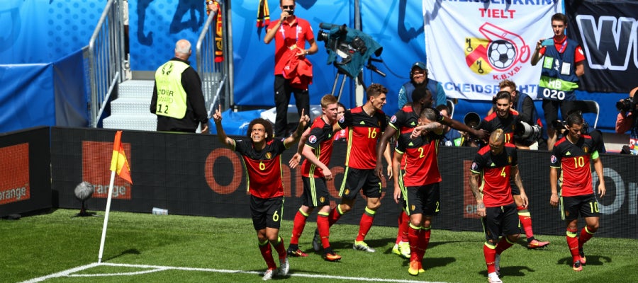 Bélgica celebra un gol Bélgica celebra un gol