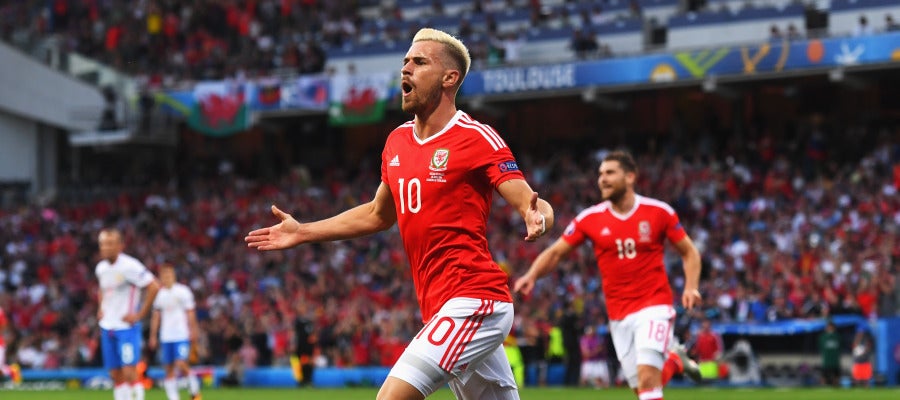 Ramsey celebra su gol ante Rusia Ramsey celebra su gol ante Rusia