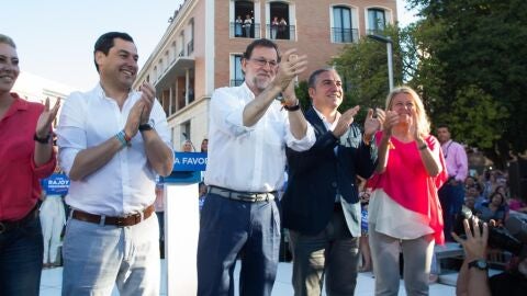 Mariano Rajoy, en un acto de campa&ntilde;a en M&aacute;laga, antes del 26J