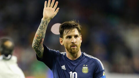 Lionel Messi con el combinado de Argentina en la semifinal ante USA