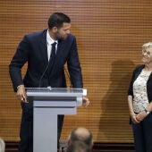 Felipe Reyes, junto a Manuela Carmena y Florentino Pérez