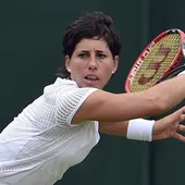 Carla Suárez en un partido de Wimbledon Carla Suárez en un partido de Wimbledon