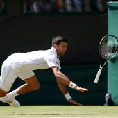 Novak Djokovic no llega a una bola ante Querrey