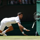 Novak Djokovic no llega a una bola ante Querrey Novak Djokovic no llega a una bola ante Querrey