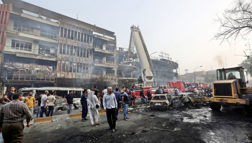 Momento del atentado en Bagdad