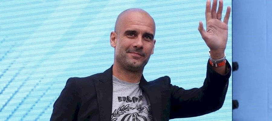 Pep Guardiola durante su presentación como técnico del City Pep Guardiola durante su presentación como técnico del City