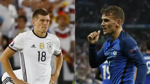 Toni Kroos y Griezmann, líderes de Alemania y Francia Toni Kroos y Griezmann, líderes de Alemania y Francia