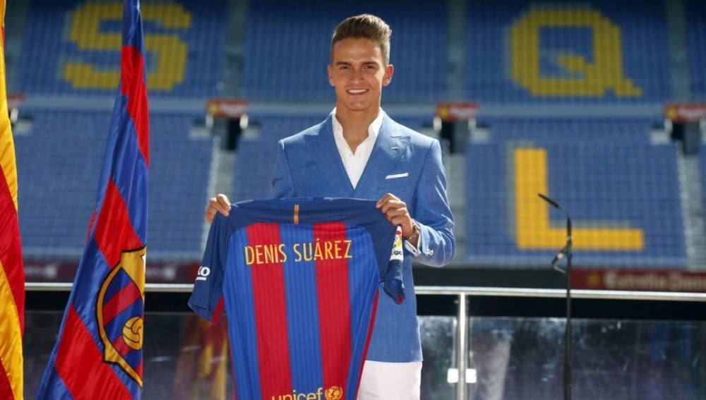 Denis Suárez, durante su presentación como jugador del Barcelona