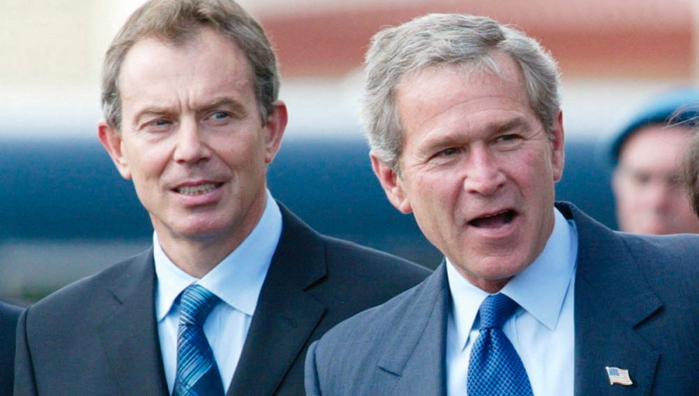 Tony Blair y George Bush