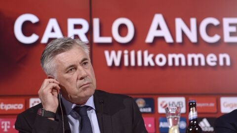 Ancelotti en su presentaci&oacute;n como t&eacute;cnico del Bayern