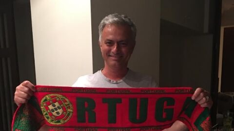 Mourinho celebrando la Eurocopa de Portugal