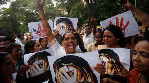 Imagen de archivo de una protesta contra las violaciones en la India