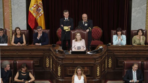 Miembros de la nueva Mesa del Congreso de los Diputados.