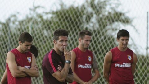 Simeone, en la pretemporada del Atl&eacute;tico