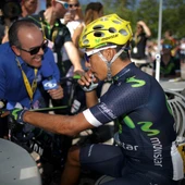 Nairo Quintana con la prensa en el Tour de Francia Nairo Quintana con la prensa en el Tour de Francia