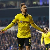 Aubameyang celebra un gol con el Borussia Dortmund