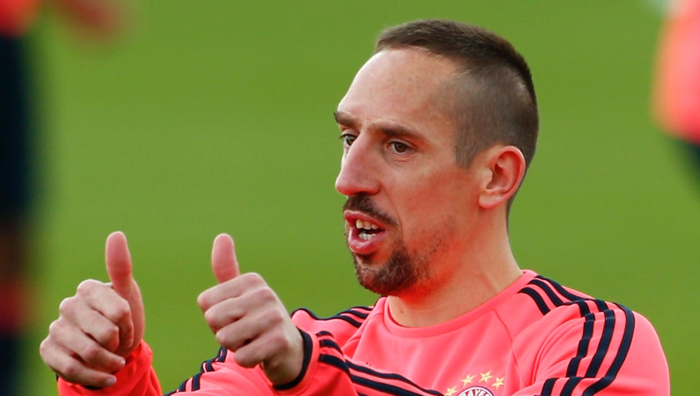 Franck Ribery, durante un entrenamiento con el Bayern