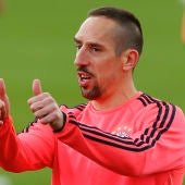 Franck Ribery, durante un entrenamiento con el Bayern
