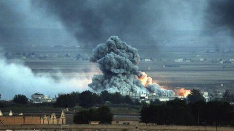 Imagen de archivo de una fuerte explosi&oacute;n en Siria