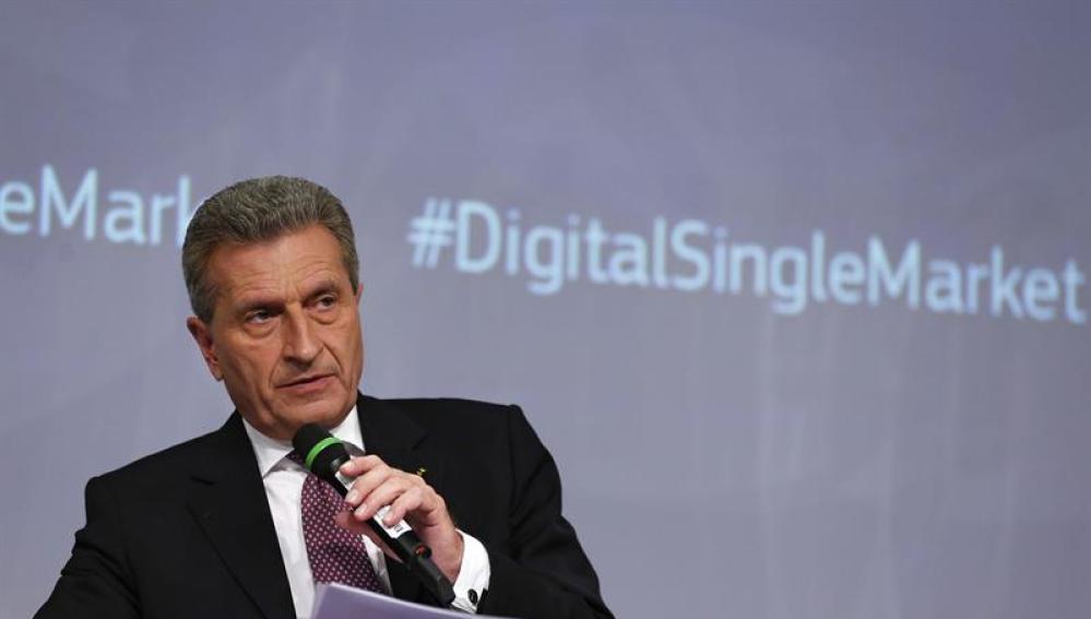 El comisario europeo de Economía y Sociedad Digitales, Günther Oettinger. 