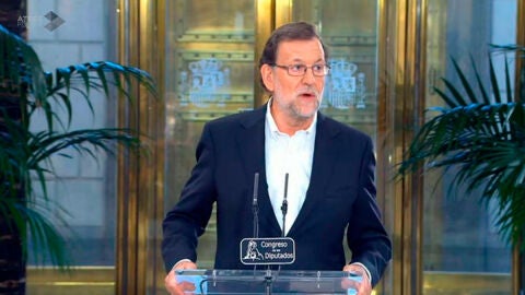 Mariano Rajoy durante una rueda de prensa tras su reuni&oacute;n con Rivera