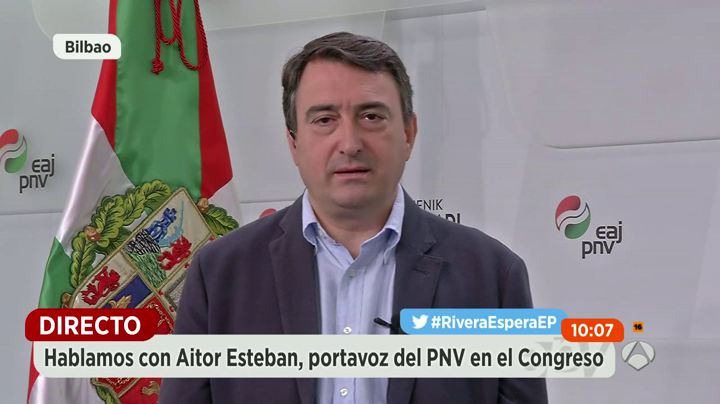 Aitor Esteban (PNV): "El 'no' a Rajoy es rotundo, no hay diálogo posible y tampoco hay afinidad" Aitor Esteban (PNV): "El 'no' a Rajoy es rotundo, no hay diálogo posible y tampoco hay afinidad"