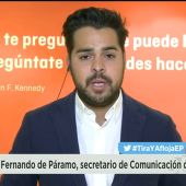Frame 288.164566 de: Fernando de Páramo (C's): "La nueva política consiste en cambiar las cosas y no en mirar desde la barrera, como Podemos"