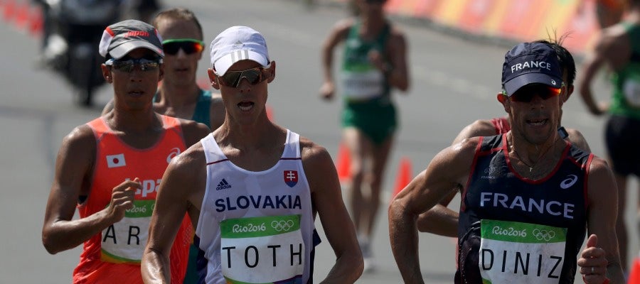 Matej Toth, durante los 50 kilómetros marcha Matej Toth, durante los 50 kilómetros marcha