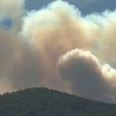 Imagen del incendio forestal en el Valle del Jerte