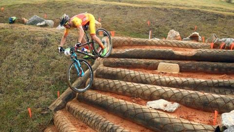 Carlos Coloma, durante la prueba de mountain bike