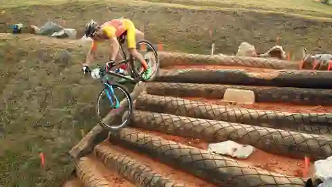 Carlos Coloma, durante la prueba de mountain bike Carlos Coloma, durante la prueba de mountain bike