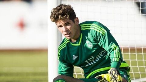 Luca Zidane durante los entrenamientos del Castilla 