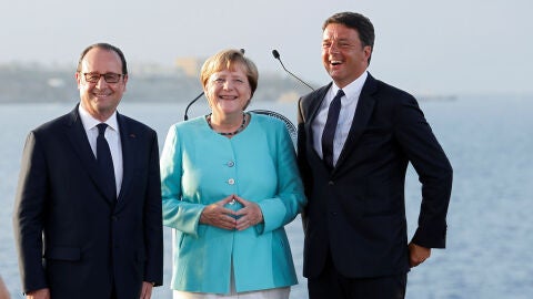 Hollande, Merkel y Renzi