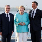 Hollande, Merkel y Renzi