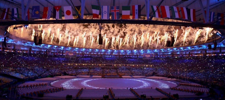 Los fuegos artificiales, protagonistas en la ceremonia de clausura de los Juegos Olímpicos Los fuegos artificiales, protagonistas en la ceremonia de clausura de los Juegos Olímpicos