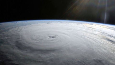 Vista del Hurac&aacute;n Danielle desde la ISS.