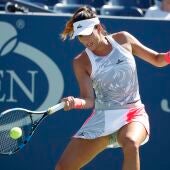 Garbiñe Muguruza, durante su partido en el US Open