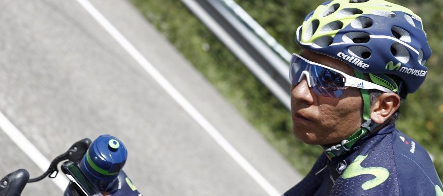 Nairo Quintana, durante la etapa de los Lagos de Covadonga Nairo Quintana, durante la etapa de los Lagos de Covadonga
