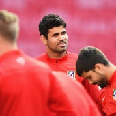 Diego Costa, durante un entrenamiento con el Atlético de Madrid