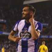 Lucas Pérez en un partido con el Deportivo de la Coruña