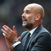 Guardiola, en el banquillo del Manchester City