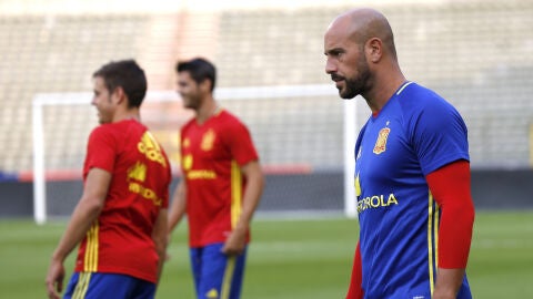 Reina en el entrenamiento de la Selecci&oacute;n.