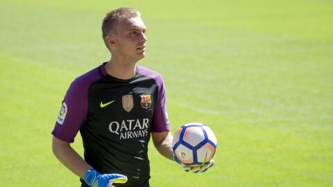 Jasper Cillessen, con la el&aacute;stica blaugrana