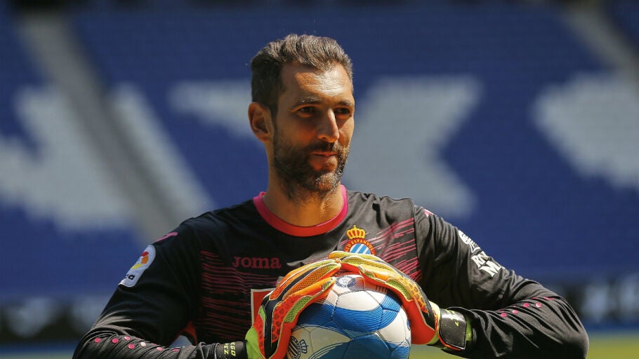 Diego L&oacute;pez, con los colores del Espanyol
