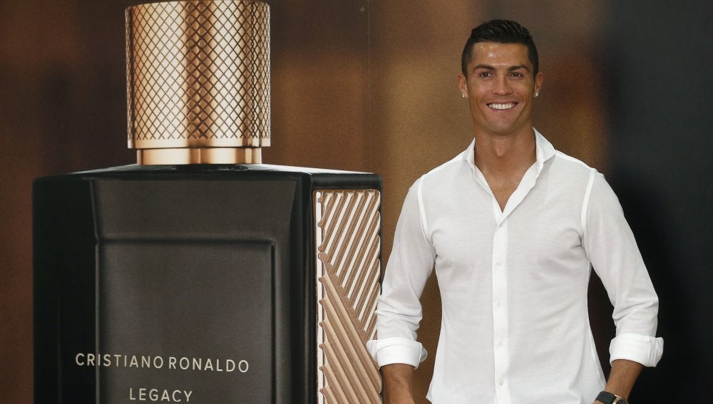 Cristiano Ronaldo en la presentación de su perfume