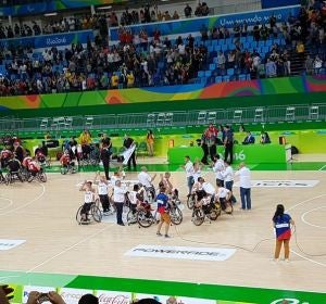 La selección española de baloncesto en silla de ruedas tras un partido en Río 2016 La selección española de baloncesto en silla de ruedas tras un partido en Río 2016