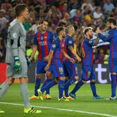 Los jugadores del Barcelona celebrando un gol Los jugadores del Barcelona celebrando un gol