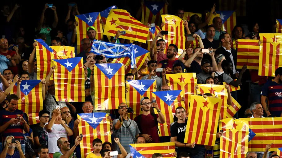 Las esteladas, presentes en el Camp Nou Las esteladas, presentes en el Camp Nou