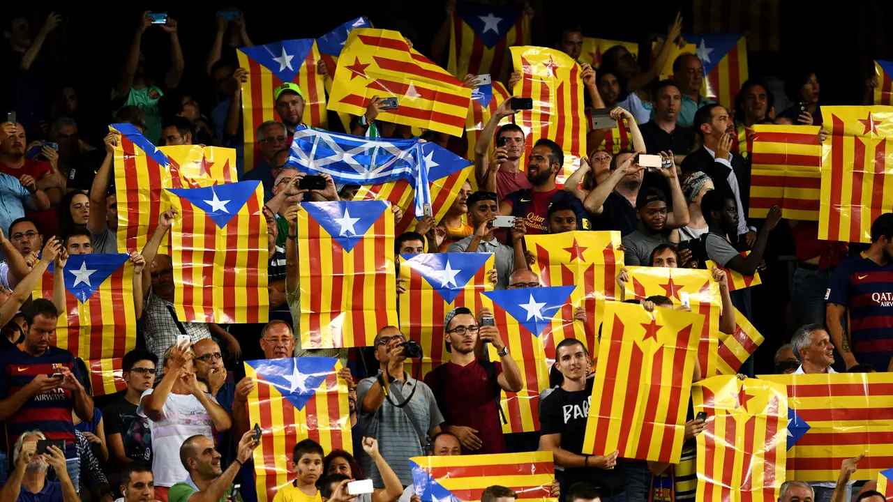 Las esteladas, presentes en el Camp Nou Las esteladas, presentes en el Camp Nou